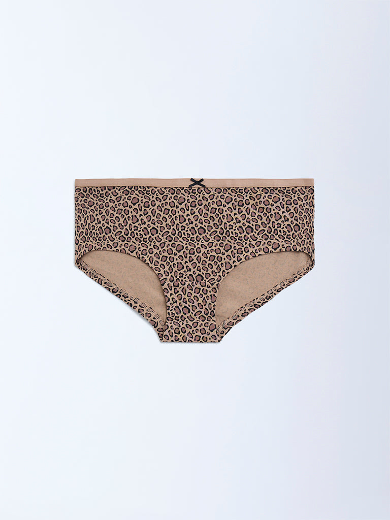 Wunderlove Dark Brown Cotton-Blend Briefs - Pack of 3