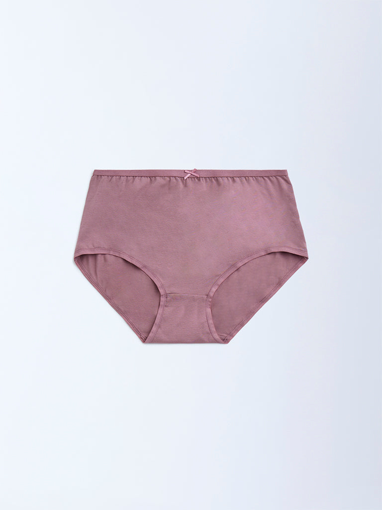 Wunderlove Violet Printed Cotton-Blend Briefs - Pack of 3