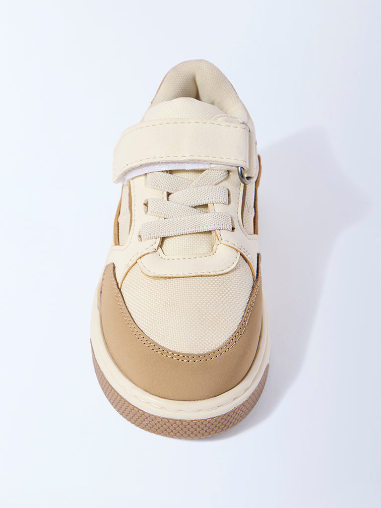 Yellow Beige Velcro-Strap Shoes