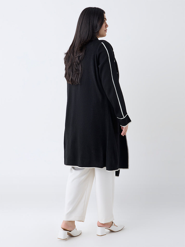 Gia Black Solid Cardigan