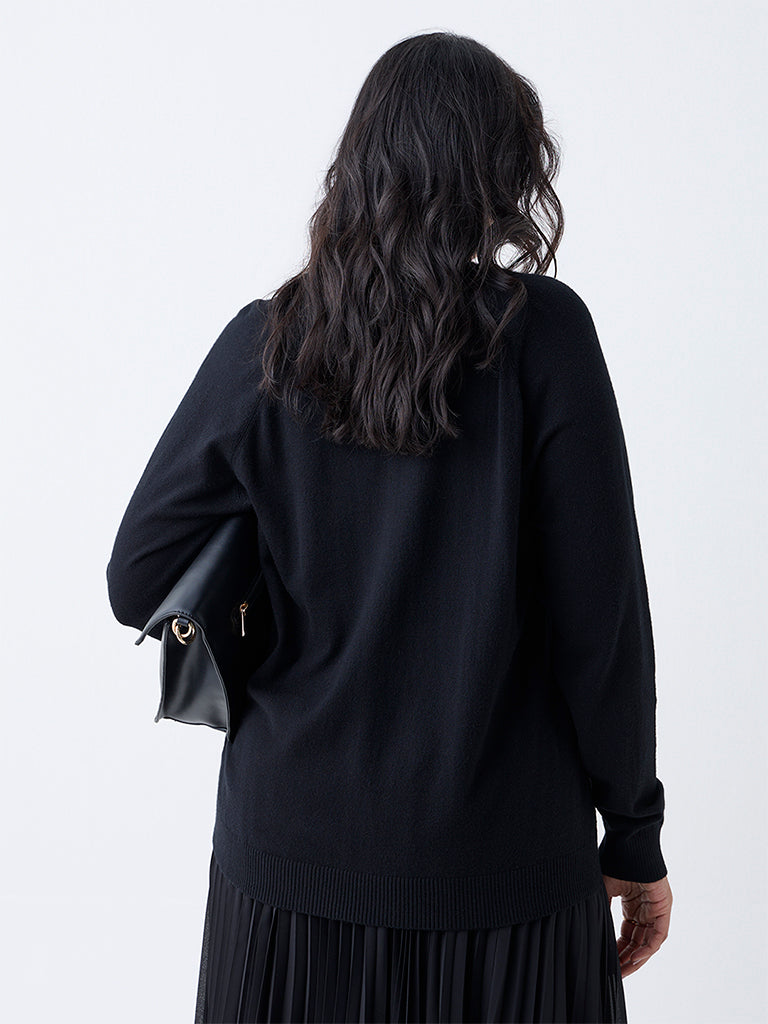 Gia Black Diamante-Detailed Sweater