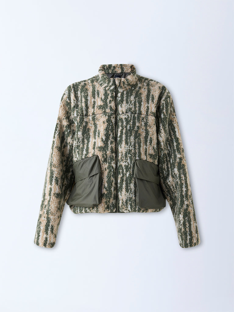 Nuon Green Relaxed-Fit Fleece Jacket