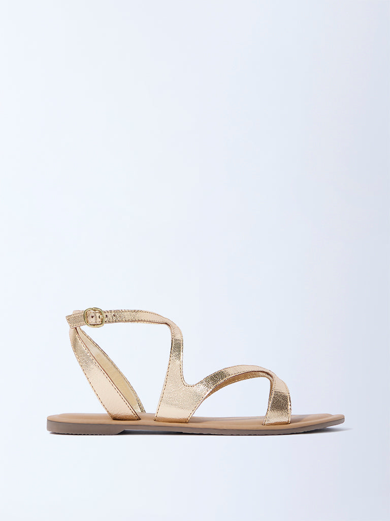 Buy LUNA BLU Gold Gladiator Sandals from Westside