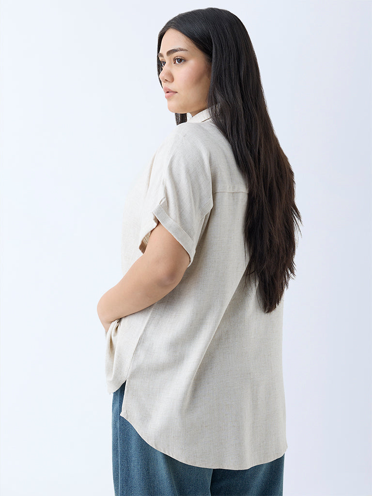 Westside Gia Women's Off-White Blouse for Casual Wear Back View