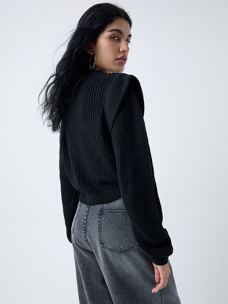 Nuon Black Solid Sweater