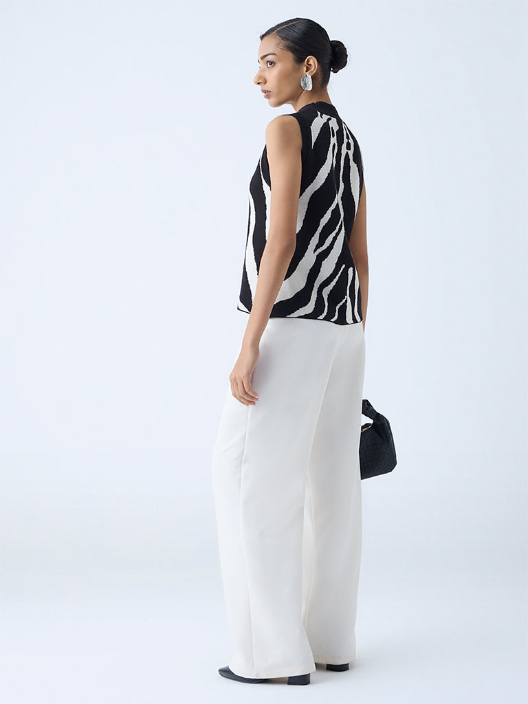 Wardrobe White Animal Printed Cotton Top