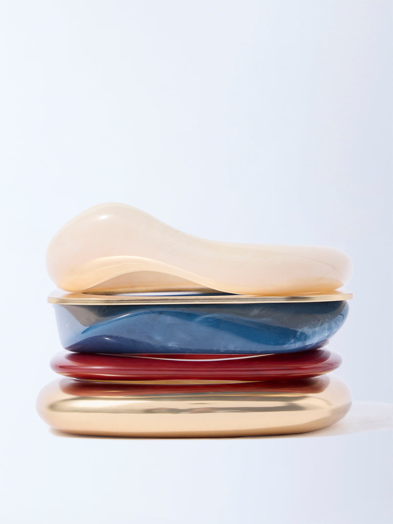 Westside Accessories Multicolour Resin and Metal Bangle Set - Pack of 5