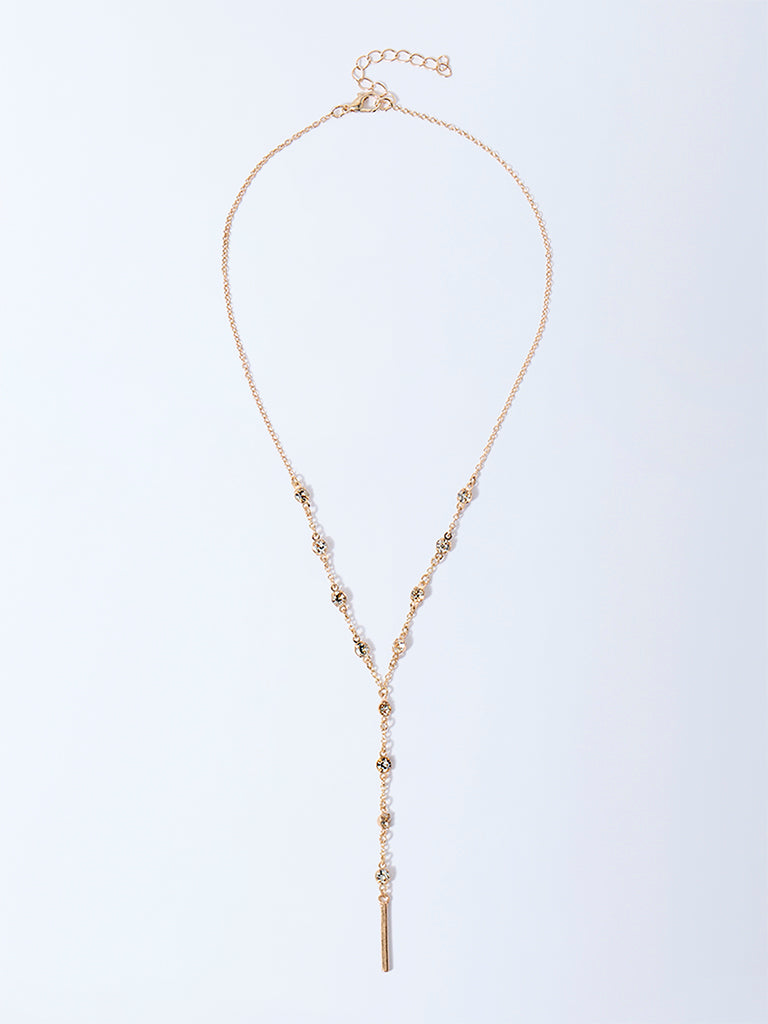 Westside Accessories Gold Embellished Y-Chain Necklace