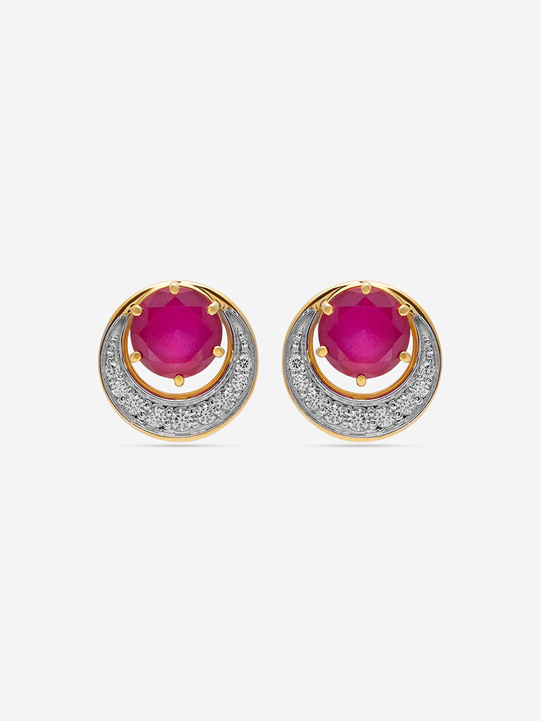 Westside X Pome Ruby Crescent Lab Diamond Stud Earrings