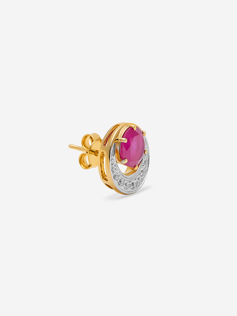 Westside X Pome Ruby Crescent Lab Diamond Stud Earrings