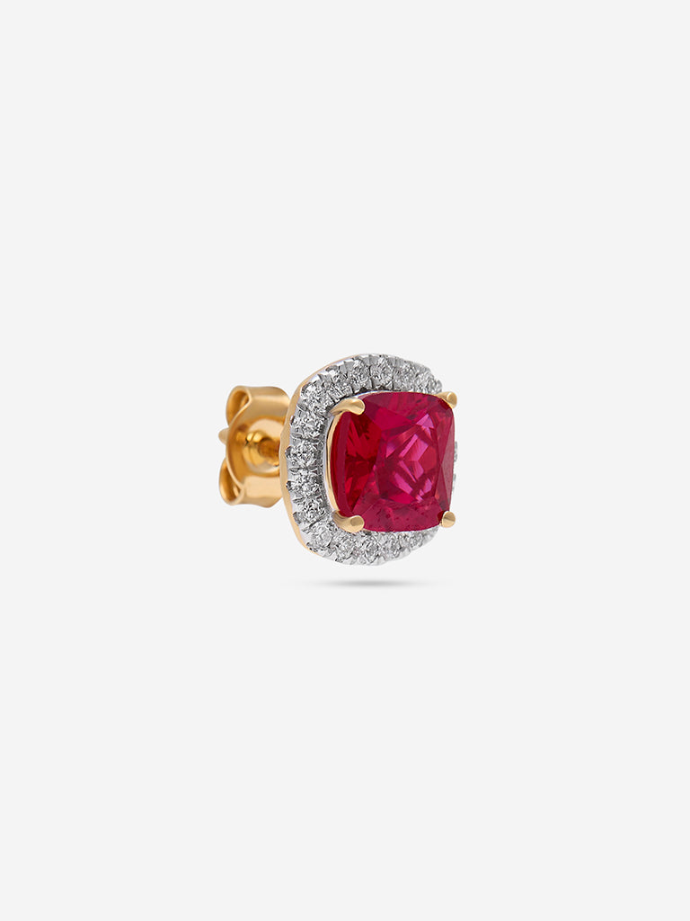 Westside X Pome Cushion Ruby Lab Diamond Stud Earrings