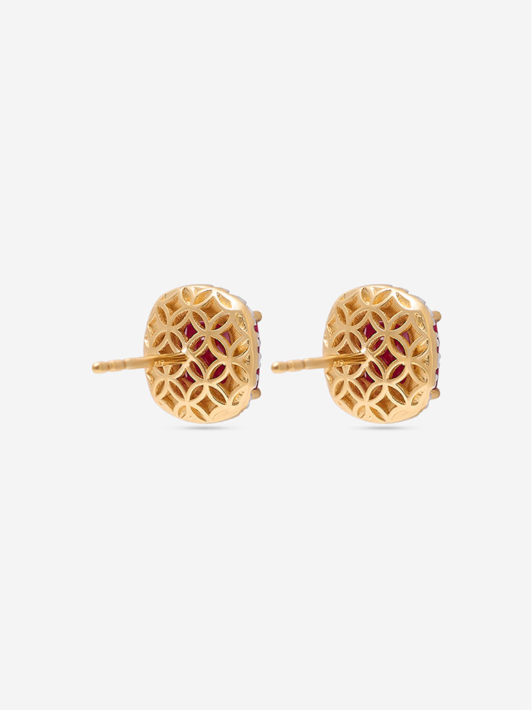 Westside X Pome Cushion Ruby Lab Diamond Stud Earrings