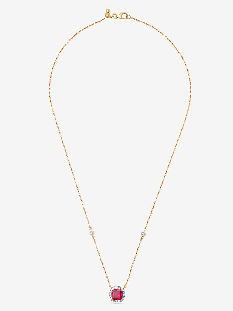 Westside X Pome Cushion-Cut Ruby Lab Diamond Pendant Necklace