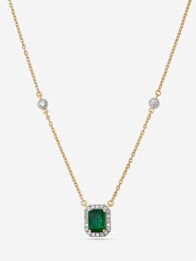Westside X Pome Emerald Baguette Lab Diamond Pendant Necklace