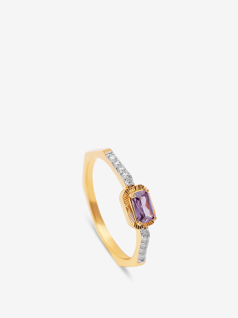 Westside X Pome Amethyst Baguette Lab Diamond Ring