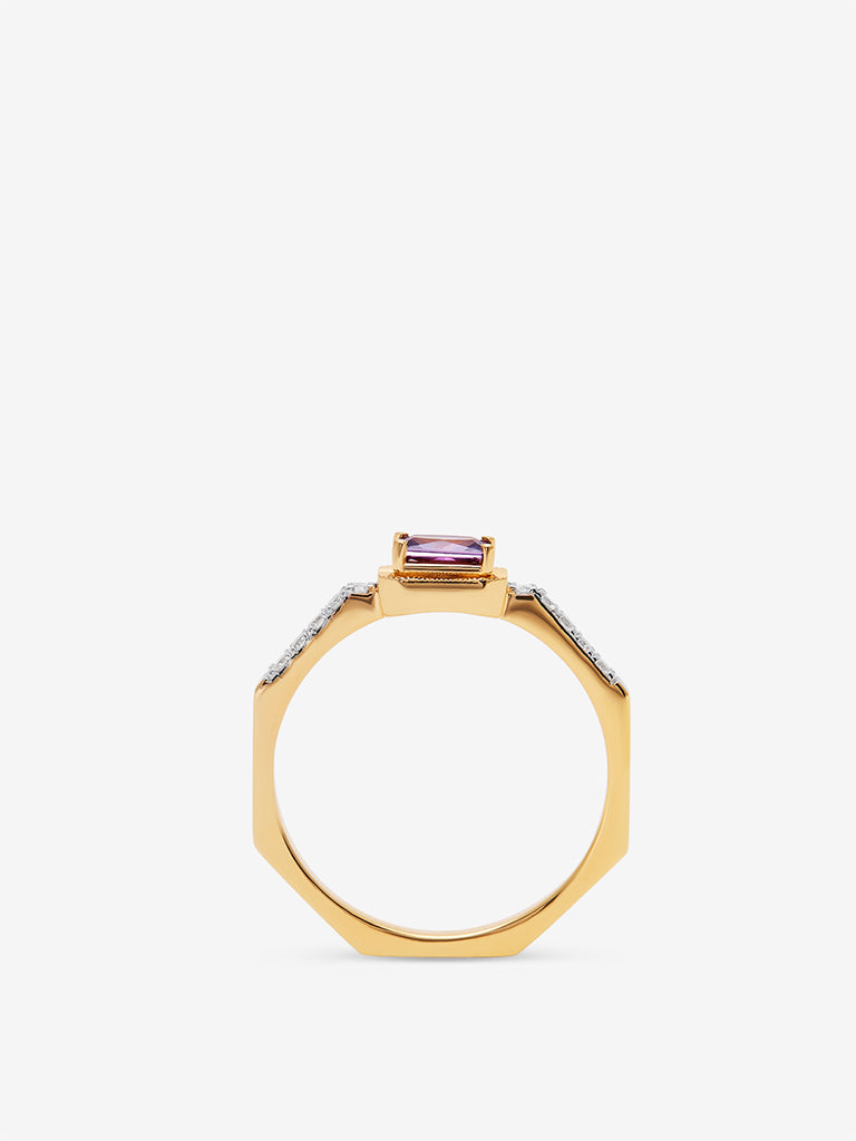 Westside X Pome Amethyst Baguette Lab Diamond Ring