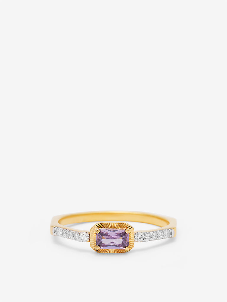 Westside X Pome Amethyst Baguette Lab Diamond Ring