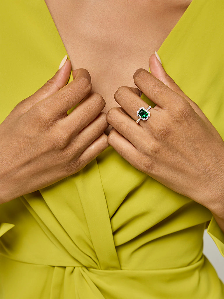 Westside X Pome Emerald Baguette Lab Diamond Ring