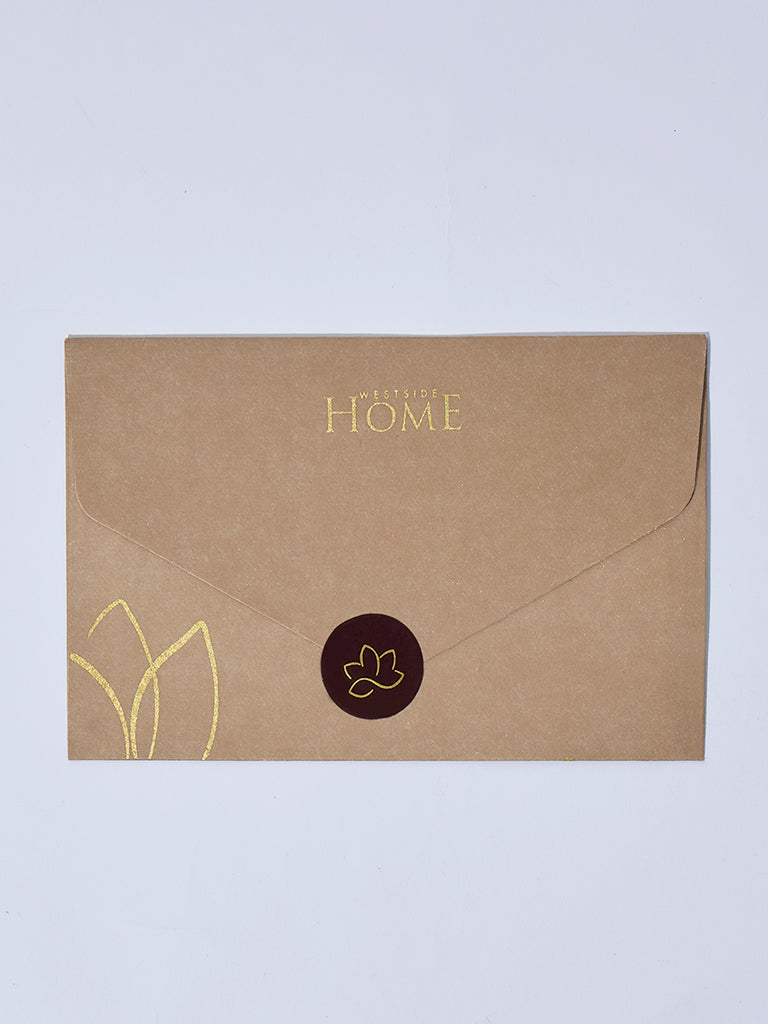 Westside Home Gold Floral Design Gift Cards (Set of 10) - Festive Season Gift