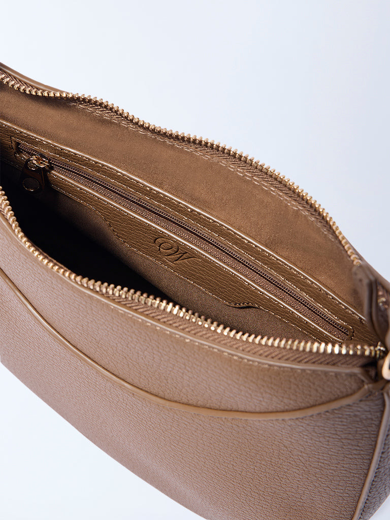 Westside Brown Textured Saddle Bag