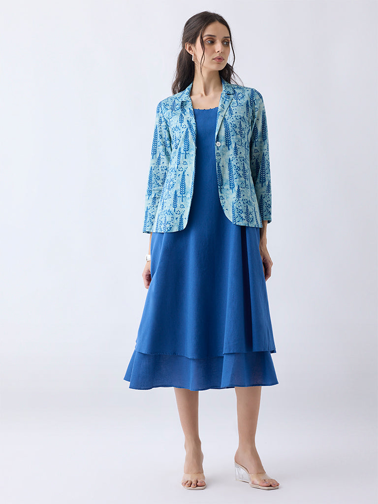 Utsa Indigo A-Line Cotton Kurta