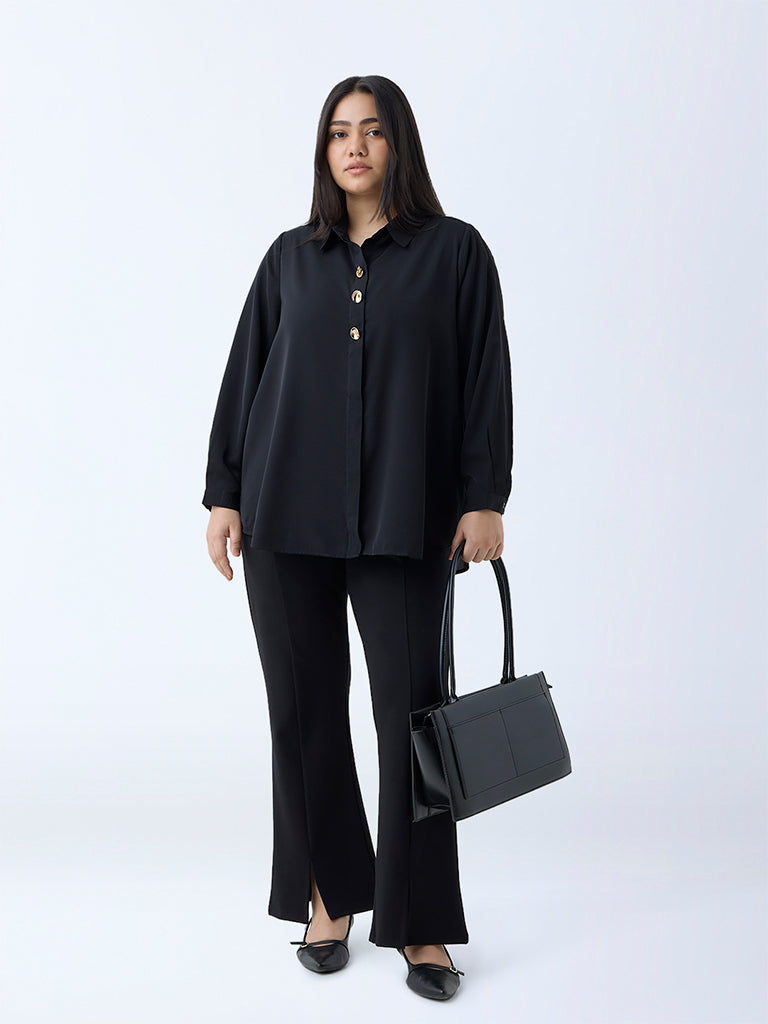 Gia Black Solid Blouse