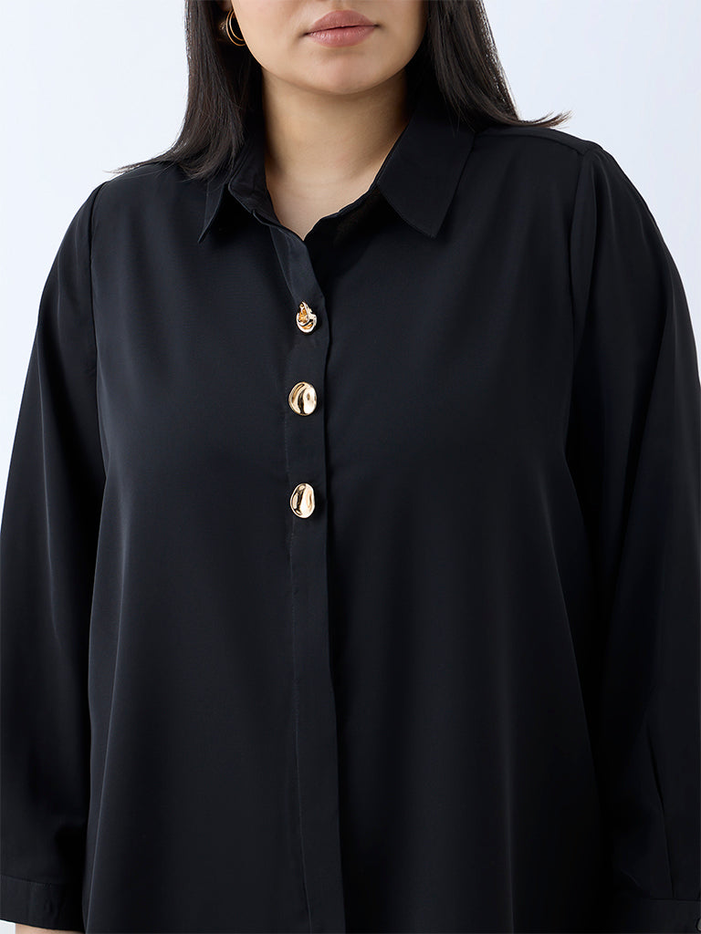 Gia Black Solid Blouse