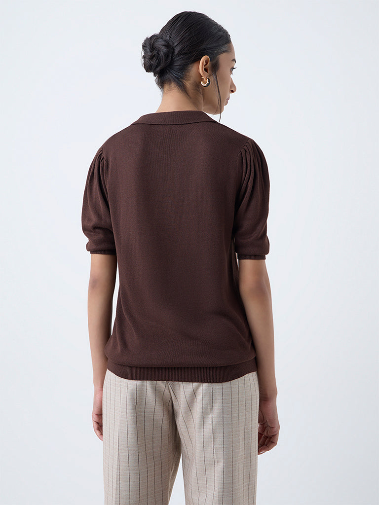 Wardrobe Dark Brown Solid Top