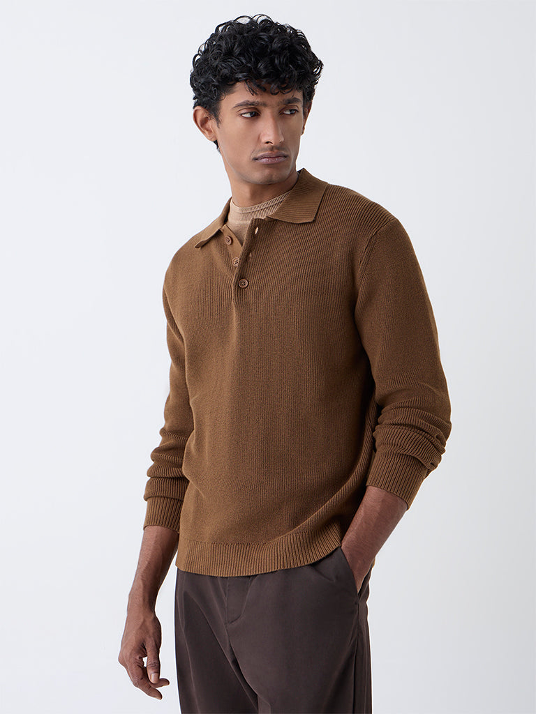 トップス NKNIT bent elbow wool KNIT Brown size2 bent elbow wool KNIT – NKNIT