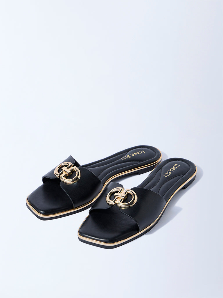 LUNA BLU Black Hardware-Detailed Slides