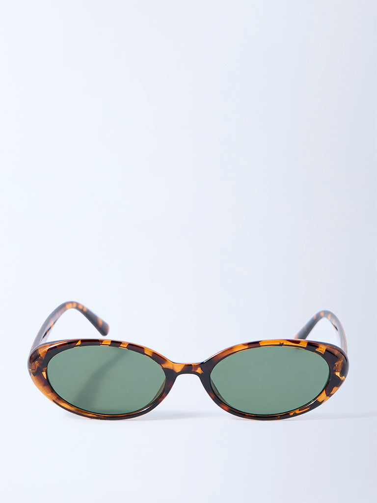Westside Accessories Black Oval Sunglasses with Pouch