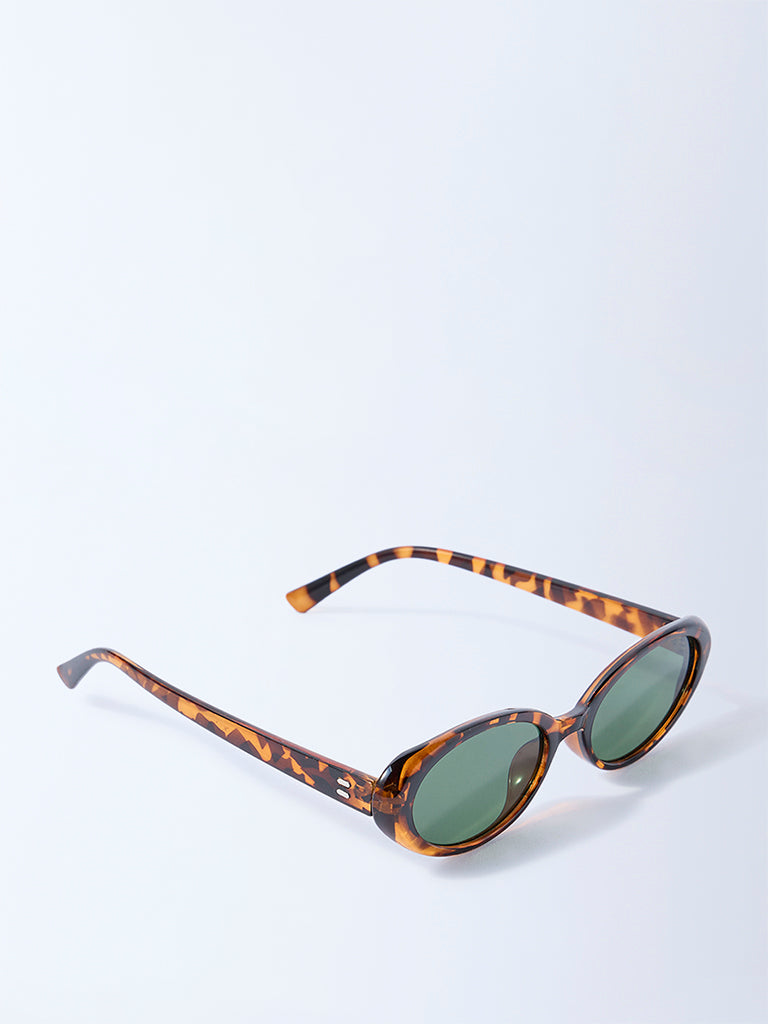 Westside Accessories Black Oval Sunglasses with Pouch