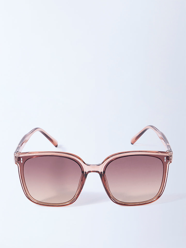 Westside Accessories Dusty Pink Oversized Sunglasses with Pouch