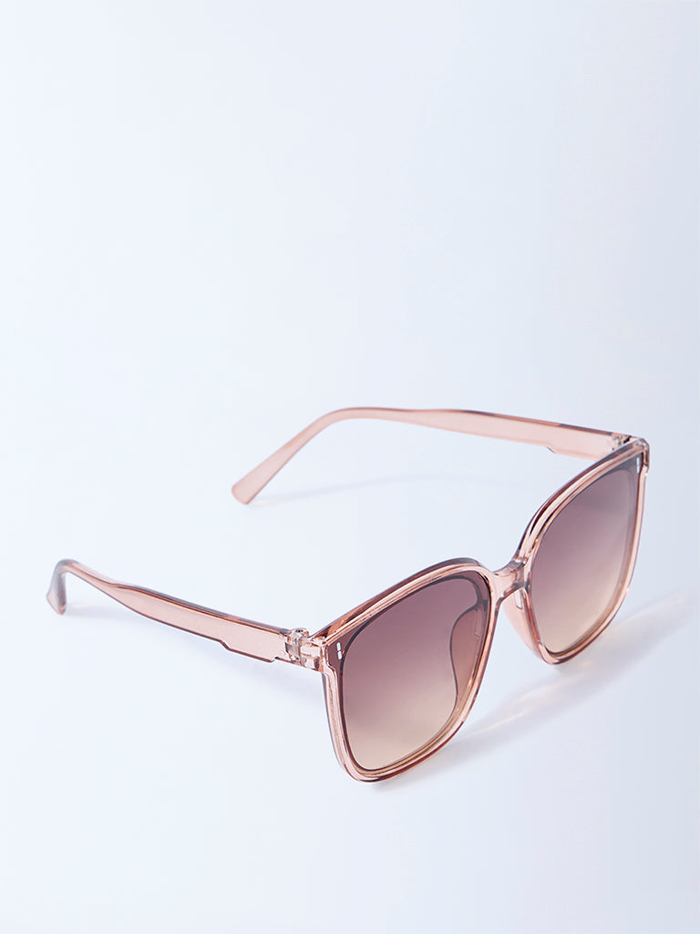 Westside Accessories Dusty Pink Oversized Sunglasses with Pouch