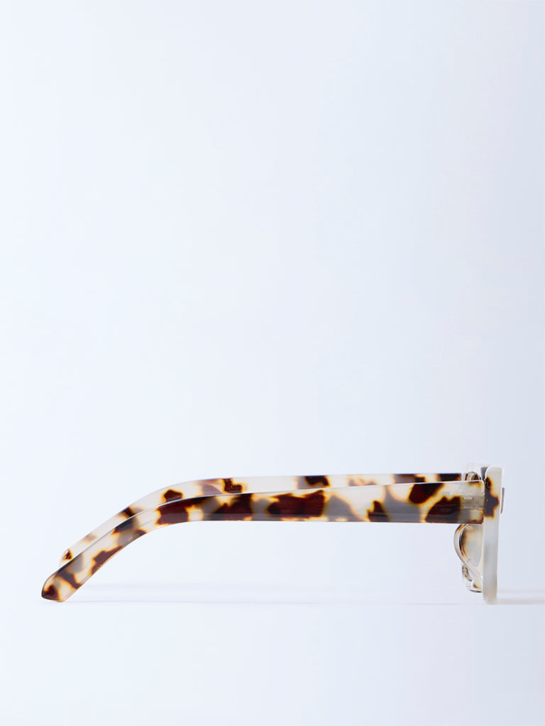 Westside Accessories Brown Animal Design Rectangular Sunglasses with Pouch