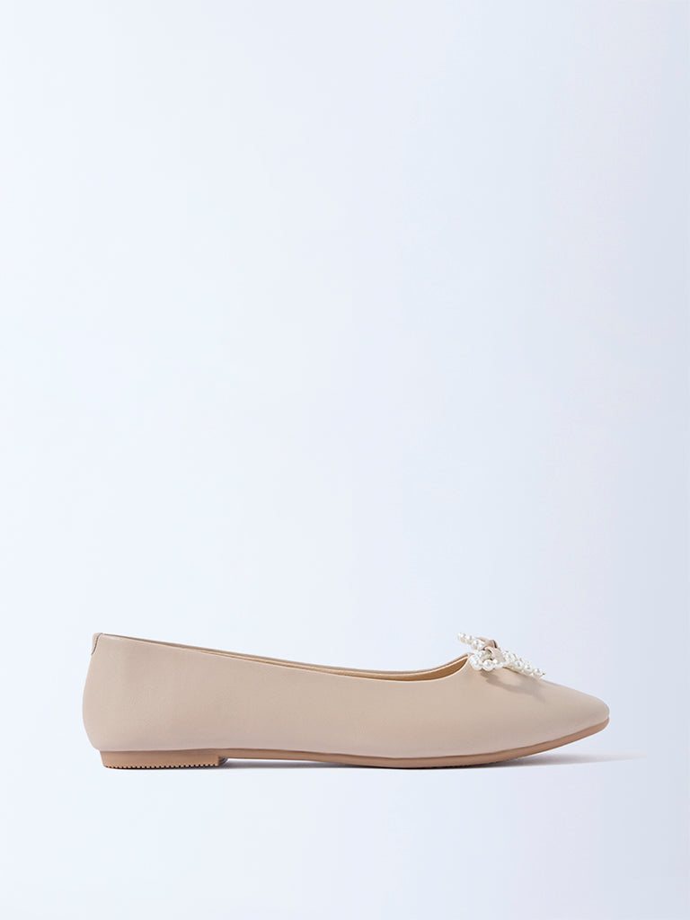 LUNA BLU Beige Pearlescent Ballerina