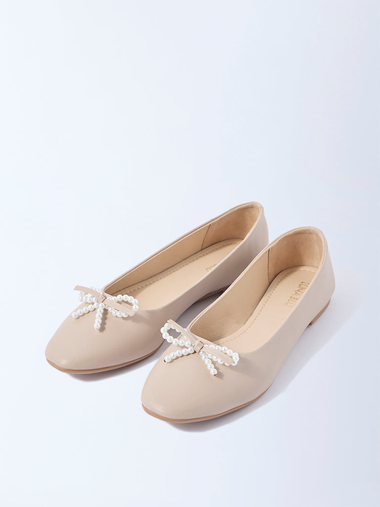 LUNA BLU Beige Pearlescent Ballerina