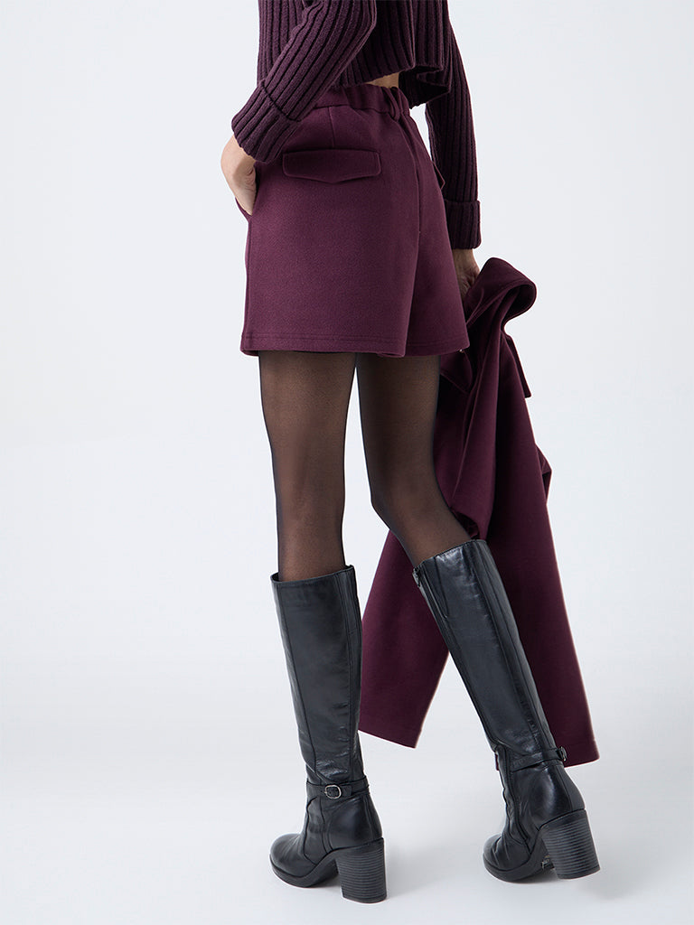 Nuon Plum High-Rise Shorts