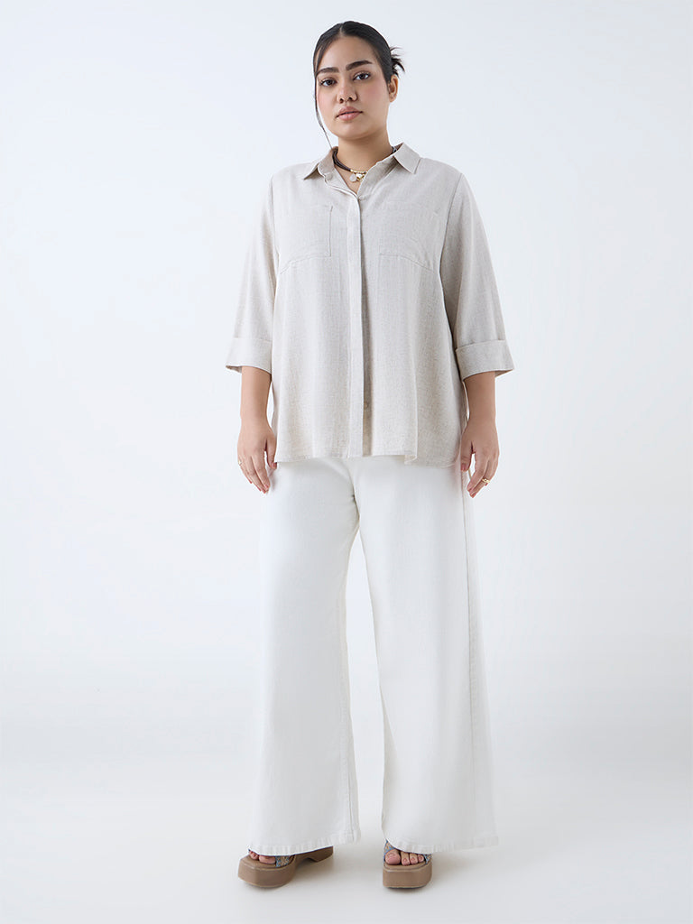 Westside Gia Women's Beige Shirt for Casual Wear Full View