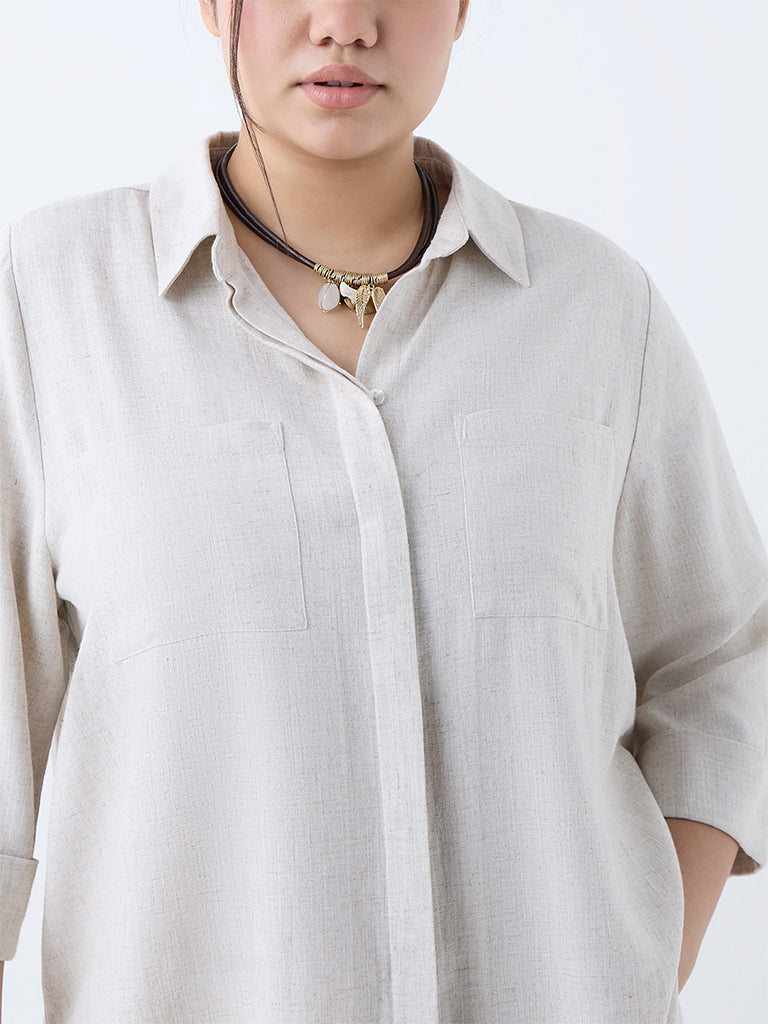 Westside Gia Women's Beige Shirt for Casual Wear Zoomed View