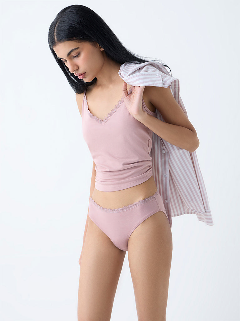 Superstar Dusty Pink Cotton-Blend Briefs - Pack of 2