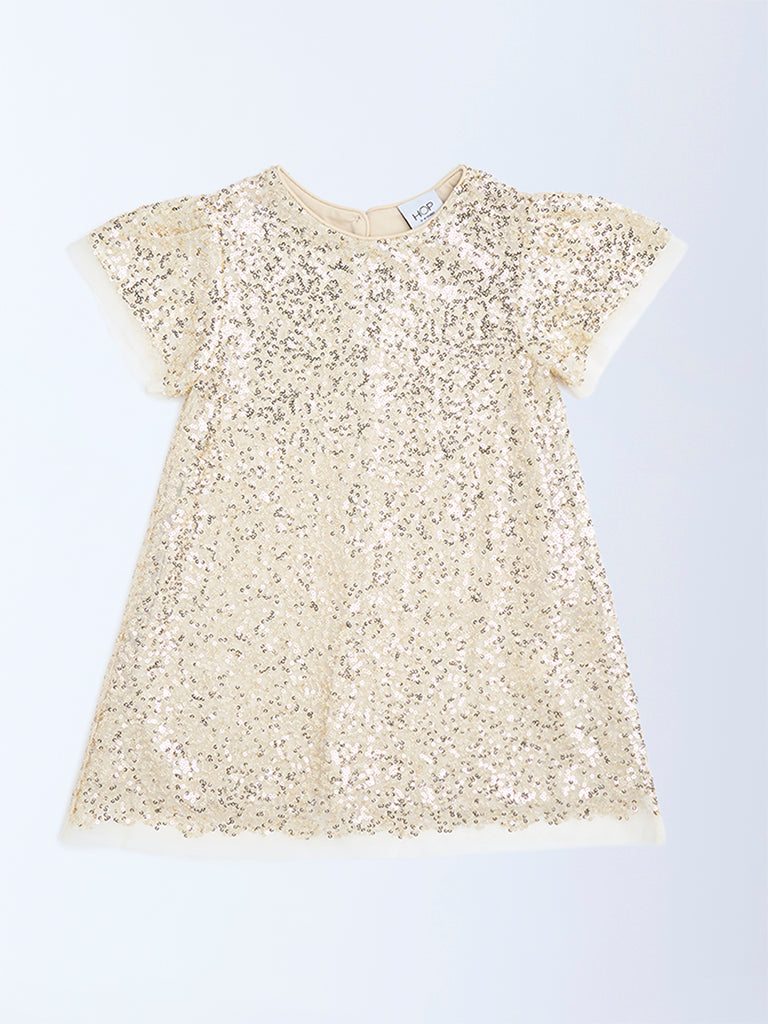 Buy HOP Kids Gold Sequin Embellished Party Dress from Westside