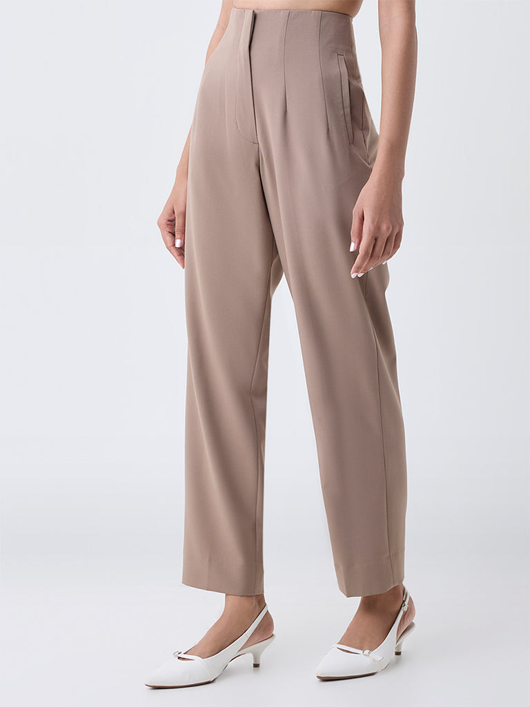 Wardrobe Brown High-Rise Trousers
