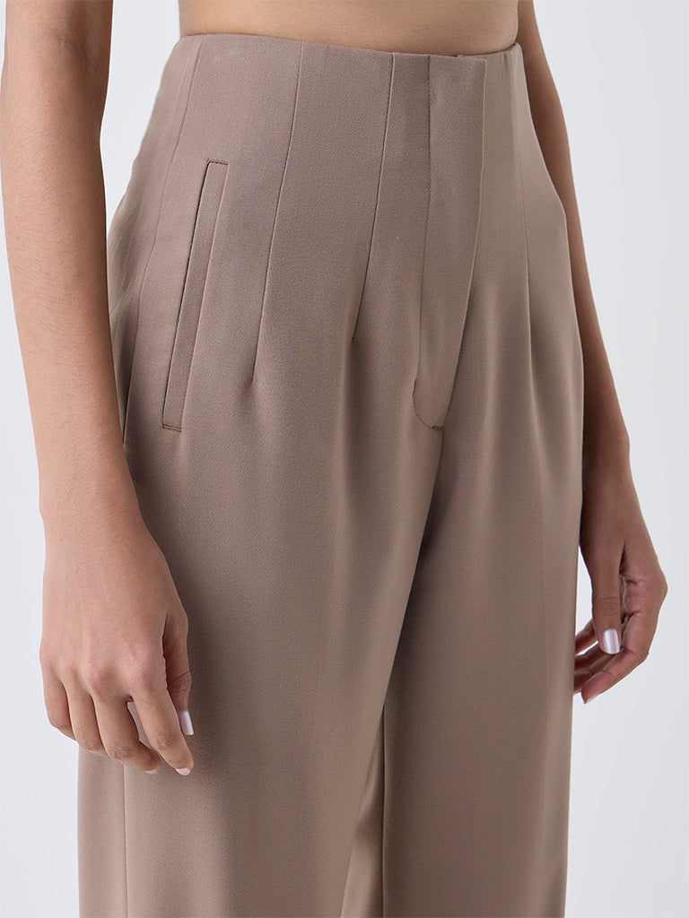 Wardrobe Brown High-Rise Trousers