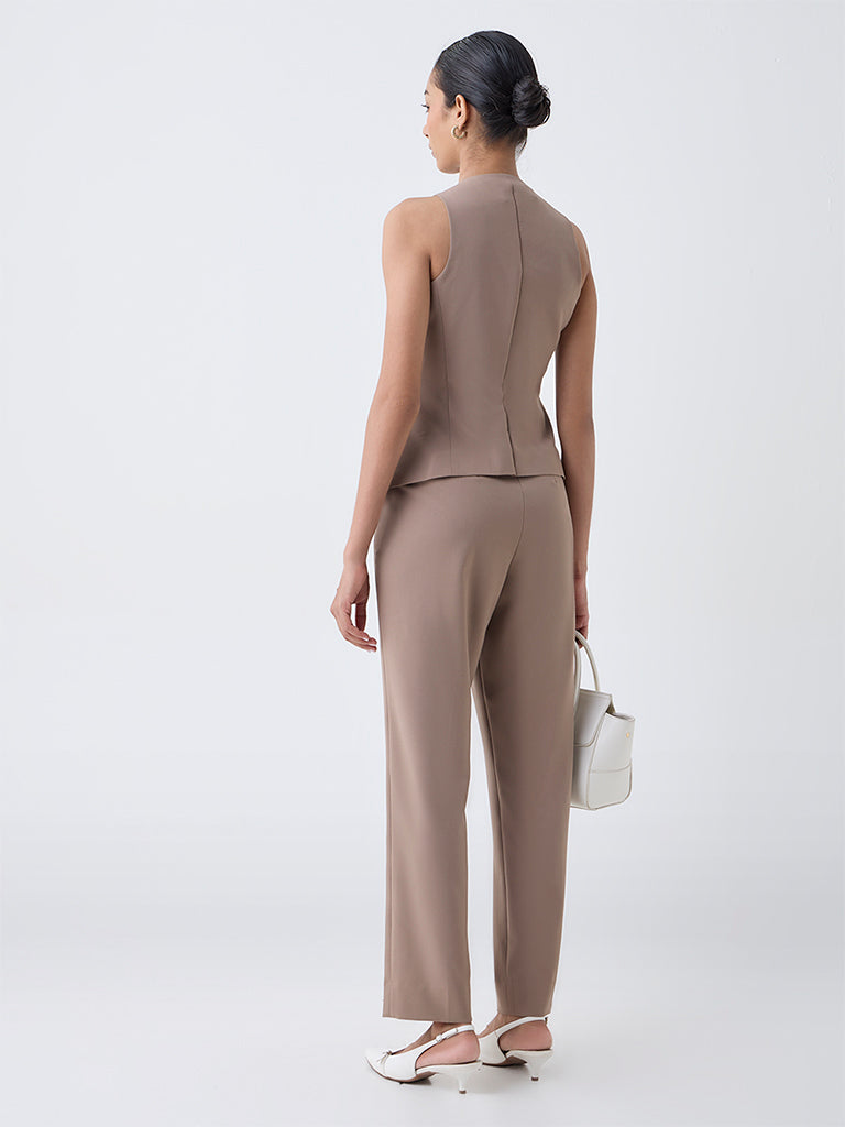 Wardrobe Brown High-Rise Trousers