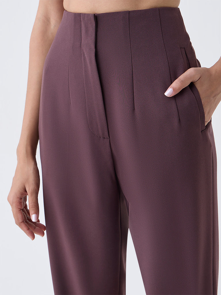 Wardrobe Brown High-Rise Trousers