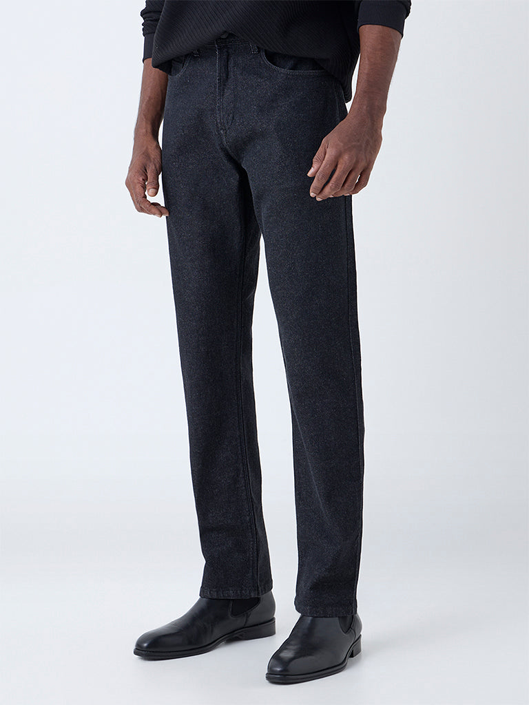 Ascot Charcoal Relaxed-Fit Mid-Rise Jeans