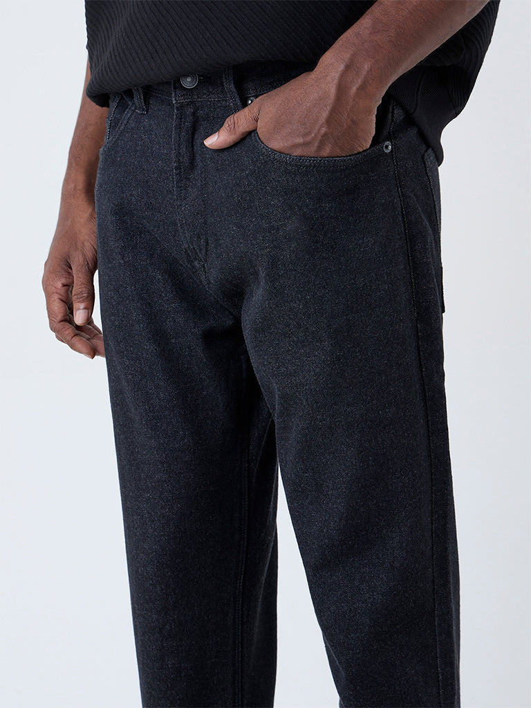 Ascot Charcoal Relaxed-Fit Mid-Rise Jeans