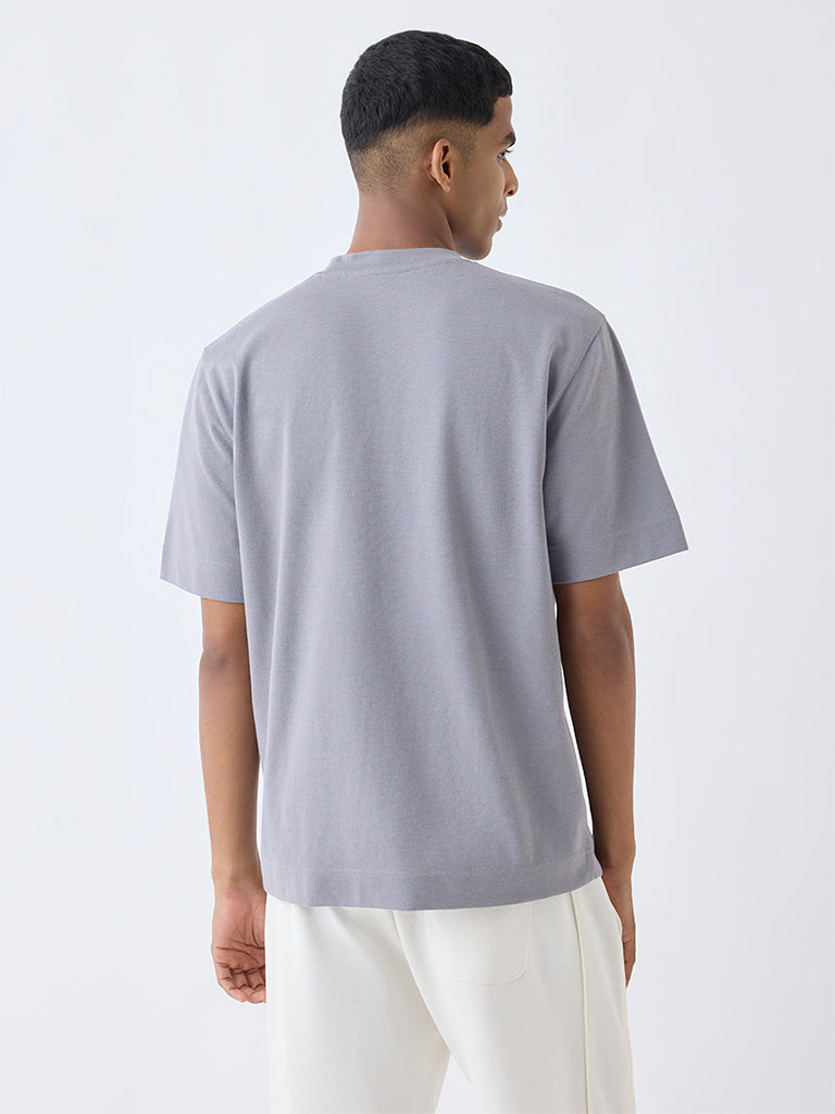 Studiofit Grey Relaxed-Fit Cotton-Blend T-Shirt