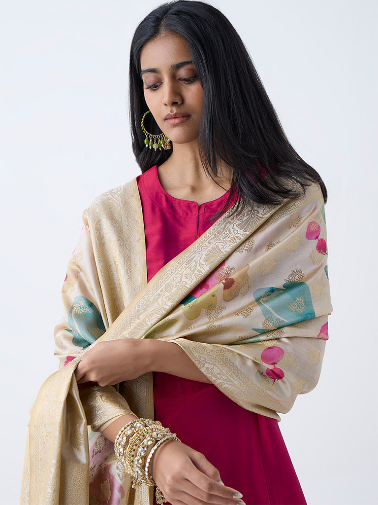 Vark Magenta Solid Anarkali Ethnic Set